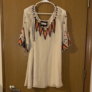 Embroidered White Tunic Top